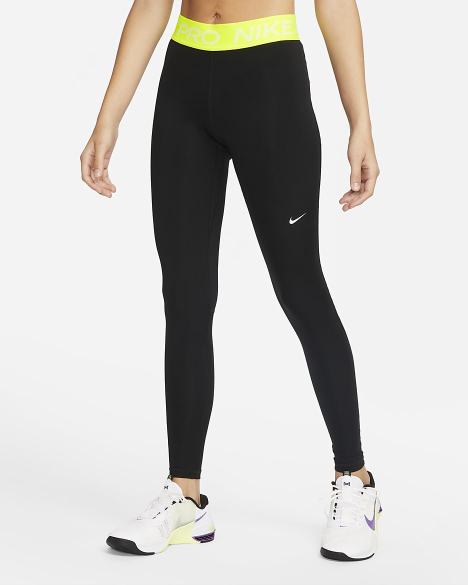 Nike Pro Women s Mid Rise Mesh Panelled Leggings